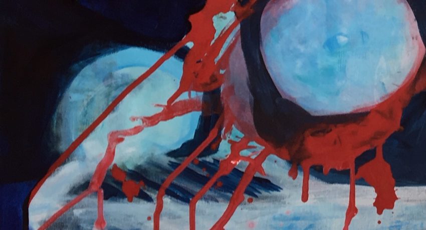 Toxische Beziehungen Abstraktes Bild über toxische Beziehungen mit dunklen Farben, emotionaler Distanz und roten, schmerzhaften Verbindungen als Symbol für Bindungsverletzungen, Konflikte und seelischen Schmerz